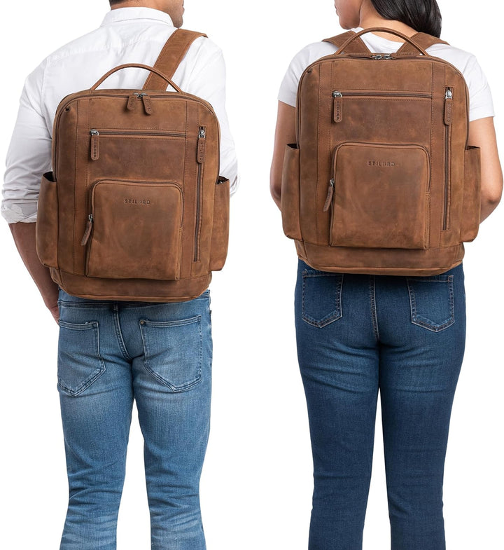 STILORD 'Archibald' Leder Business Rucksack Damen und Herren Laptop Rucksack 15,6 Zoll Arbeitstasche