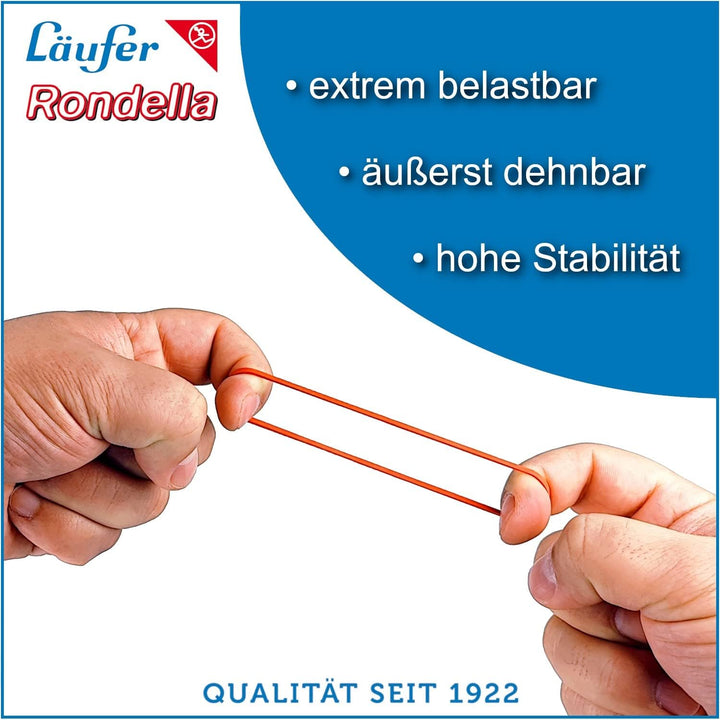 Läufer 51641 Rondella Gummibänder 150 x 4 mm, Durchmesser 100 mm, 4 mm breite Gummiringe, 1 kg Schac