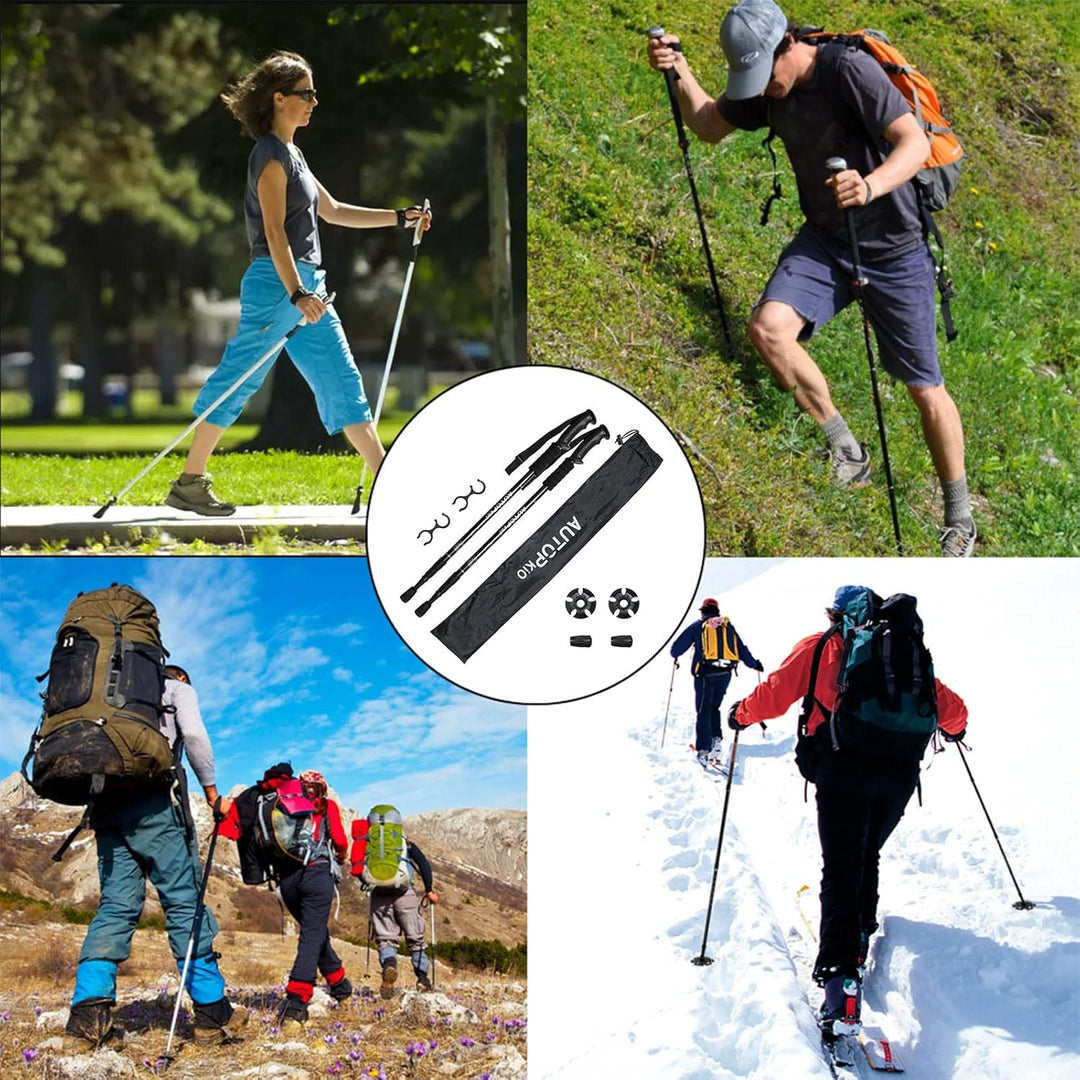 AUTOPkio Walking Stöcke Trekkingstöcke, Nordic Walking Stöcke Verstellbar Aluminium Anti-Schock Lauf