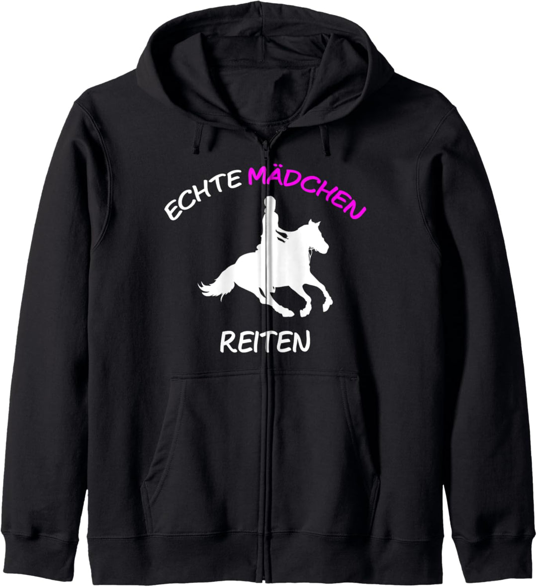 Echte Mädchen reiten - lustiges Mädchen Reiter Pferde Kapuzenjacke
