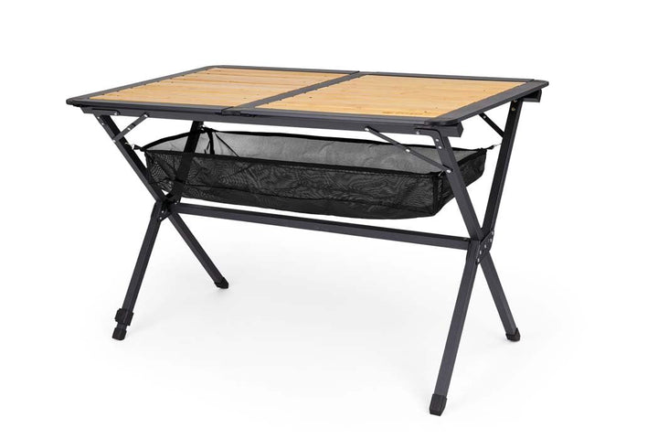 BERGER Alu-Bambus Rolltisch │Markttisch Klapptisch Beistelltisch Gartentisch Campingtisch leicht & w