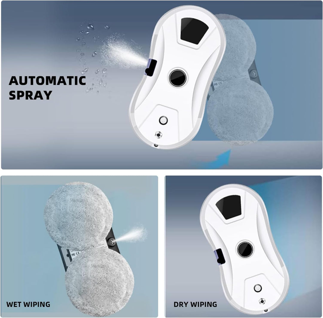 AHWOiHS Fensterputzroboter Automatischer Fensterreinigungsroboter Fensterroboter Mit Wasserstrahl, F