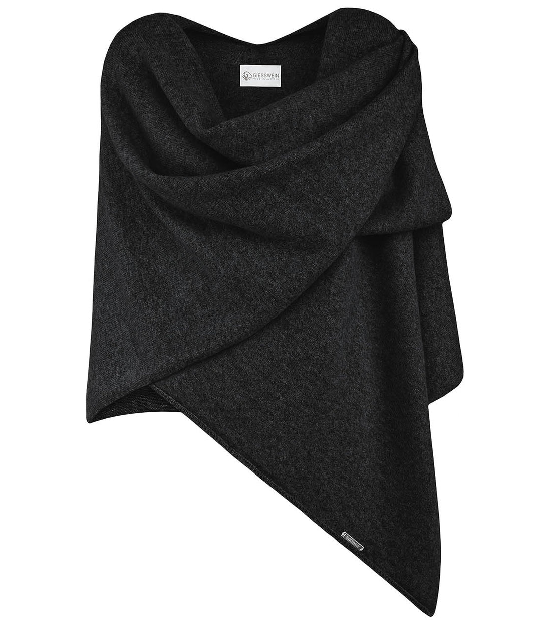 GIESSWEIN Merino Lambswool Cape - Eleganter Feinstrick Überwurf aus Lammwolle, Merinowolle Cape für
