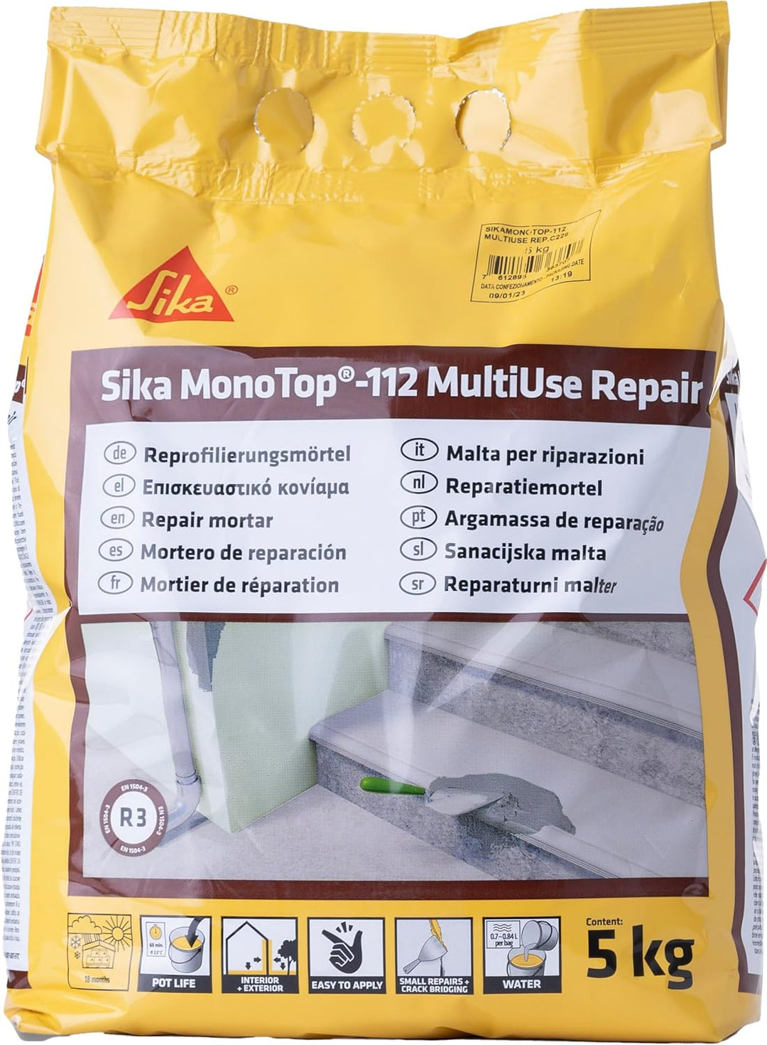 SIKA – Universalmörtel – Sika MonoTop 112 MultiUse Repair Grau – ideal für Betonreparatur – für Auss