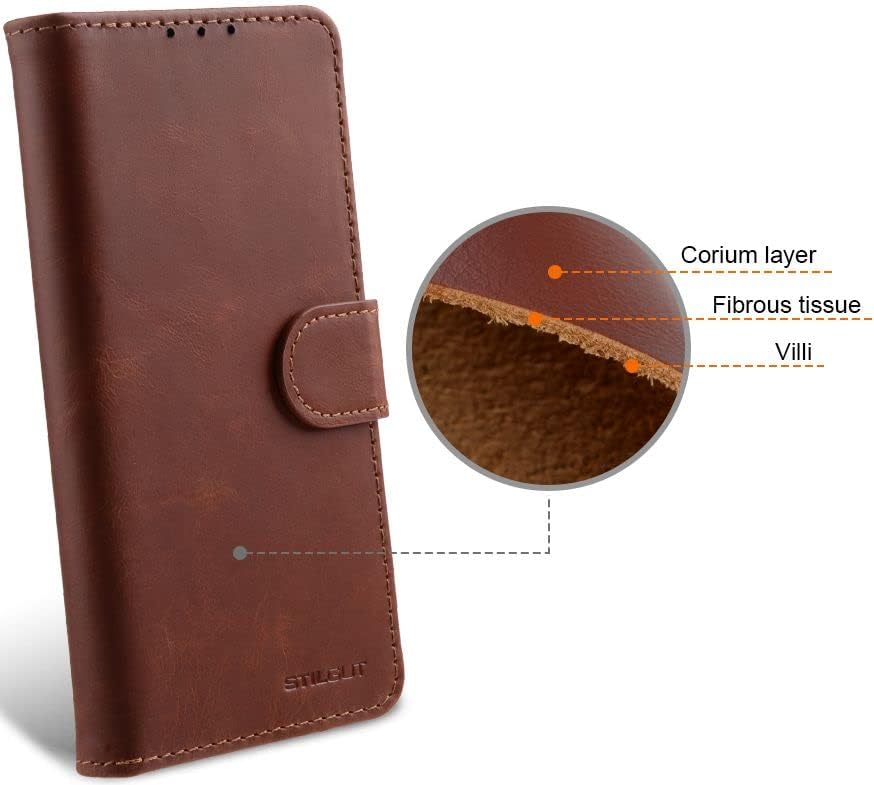 STILGUT Talis kompatibel mit Samsung Galaxy S23 Hülle mit Kartenfach aus Leder, Wallet Case, Lederhü