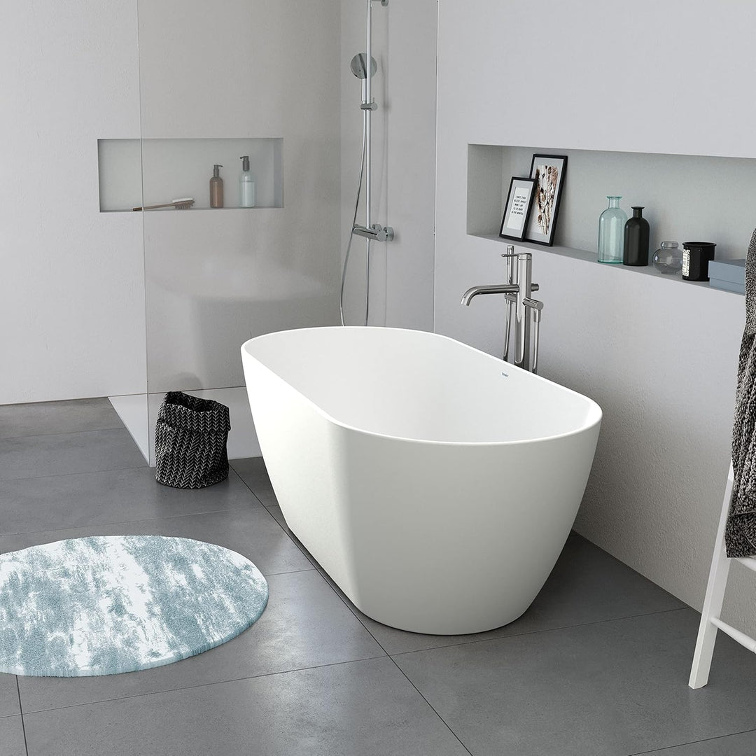 DURAVIT Freistehende Badewanne aus Acryl Standbadewanne DuraMuna in Weiss matt 160x75 cm Füllmenge: