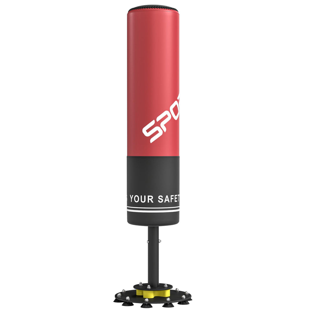 SPORTNOW Boxsack freistehend 135 cm Standboxsack mit 10 Saugnäpfen und Stossdämpfer, Kickboxsack Box