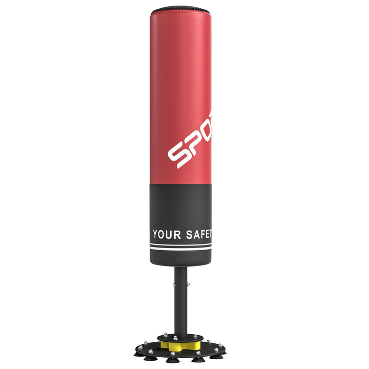 SPORTNOW Boxsack freistehend 135 cm Standboxsack mit 10 Saugnäpfen und Stossdämpfer, Kickboxsack Box