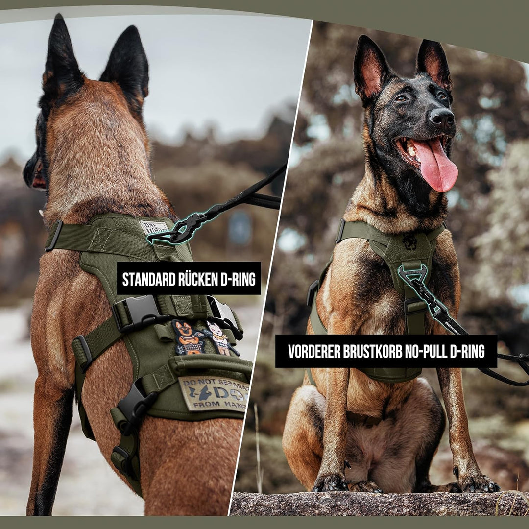 OneTigris Hundegeschirr, T-Bone Taktisches Geschirr mit 2 Griff Ausbruchsicher Einstellbar Brustgesc