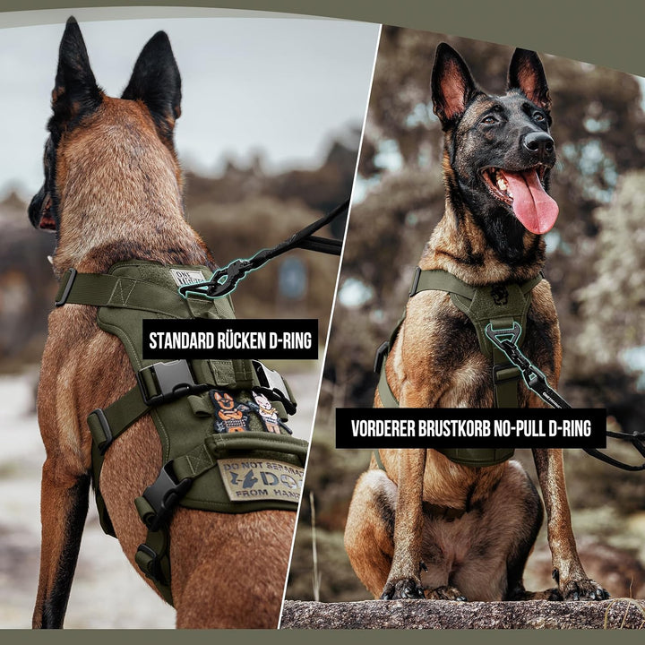 OneTigris Hundegeschirr, T-Bone Taktisches Geschirr mit 2 Griff Ausbruchsicher Einstellbar Brustgesc