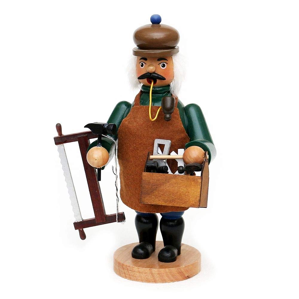 Wichtelstube-Kollektion Holz Räuchermann Räuchermännchen Räucherfigur Tischler 11,5 x 11 x 20 cm