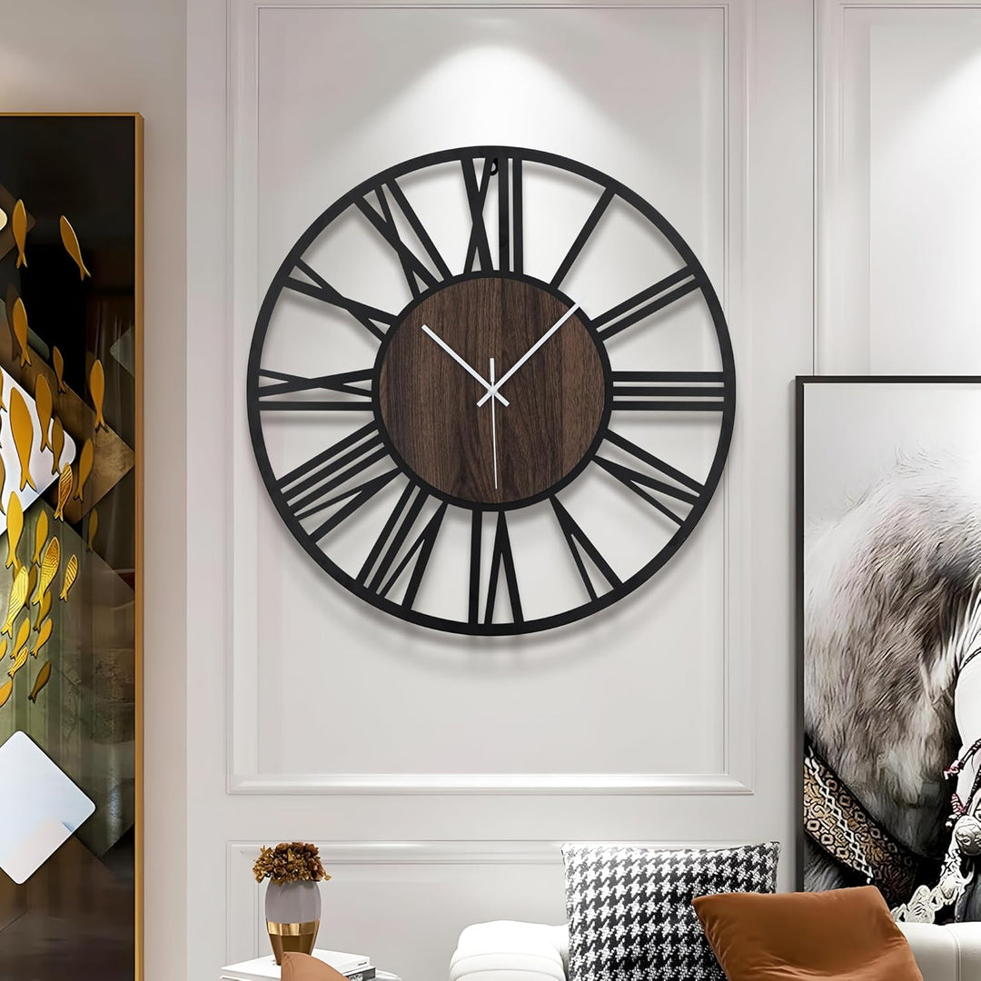 Grosse Wanduhr Tickgeräusche, 34CM/14 Zoll Lautlos, Geräuschlose, Batteriebetrieben, Modern, Übergro