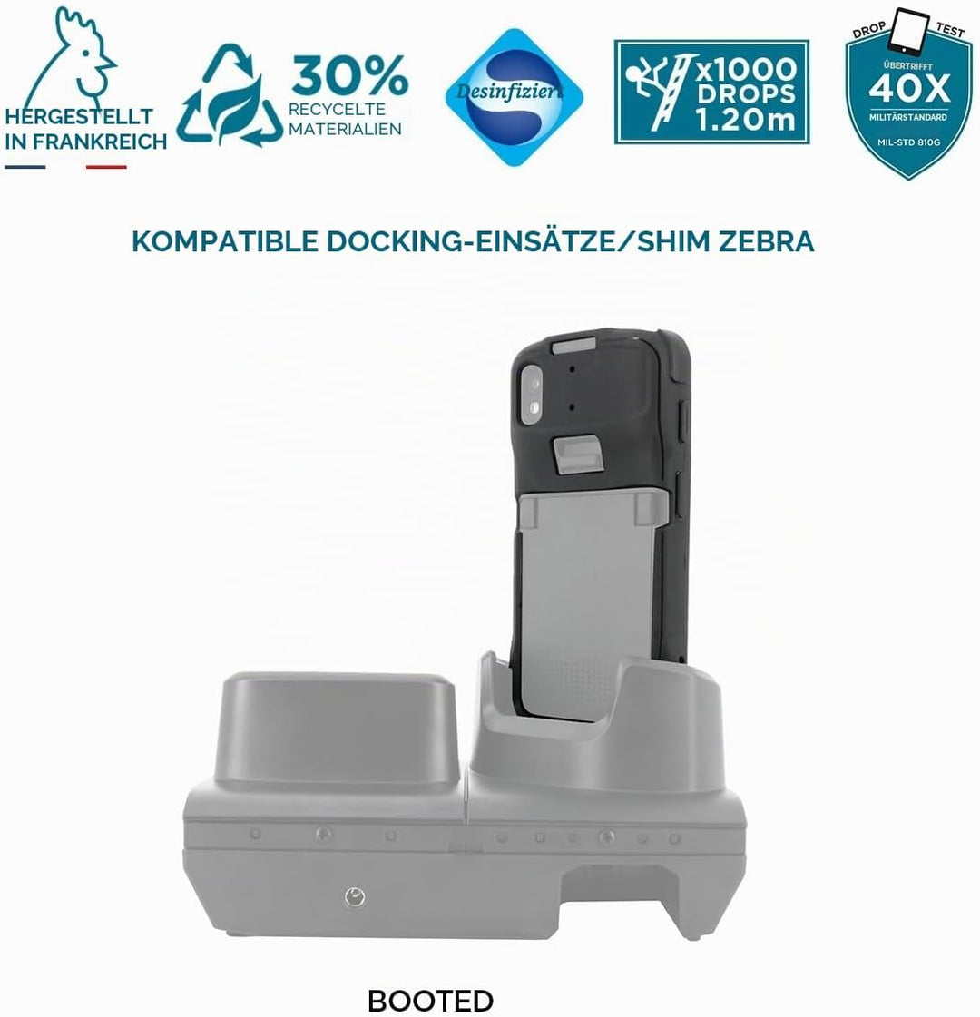 Mobilis Schutzhülle für Zebra TC22 TC27, Robuste Hülle für Zebra TC22 & TC27 Touchscreen-Computer, S