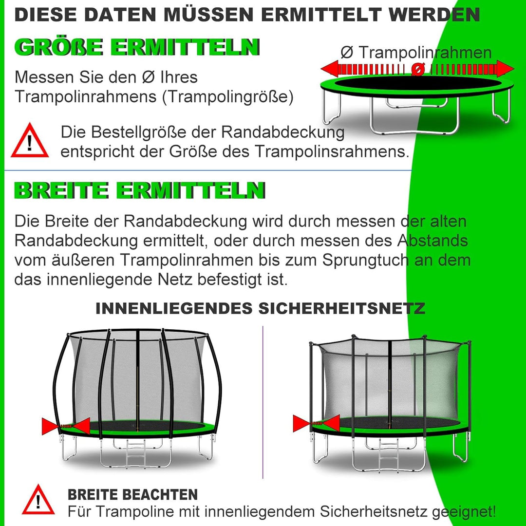Baunsal® Trampolin Randabdeckung Ø 183 244 250 275 300 305 335 366 370 396 400 427 430 457 460 487 4