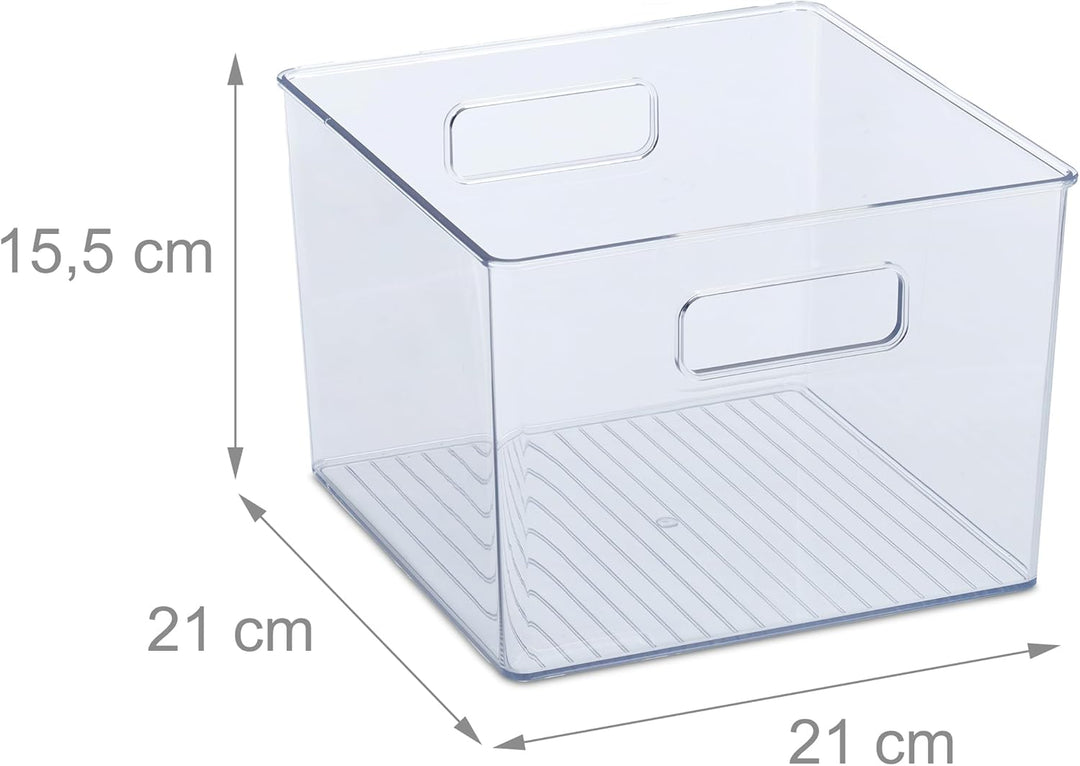 Relaxdays 3 x Kühlschrank Organizer, Aufbewahrung von Lebensmitteln, HxBxT: 15,5 x 21 x 21 cm, Küche