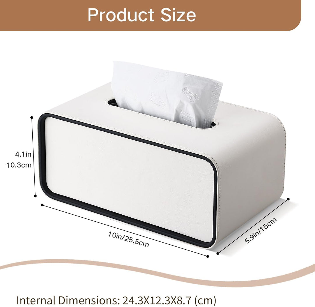 GORESE Taschentuchbox,Leder Rechteckige Kosmetiktücherbox Papiertaschentuchhalter Taschentuchspender