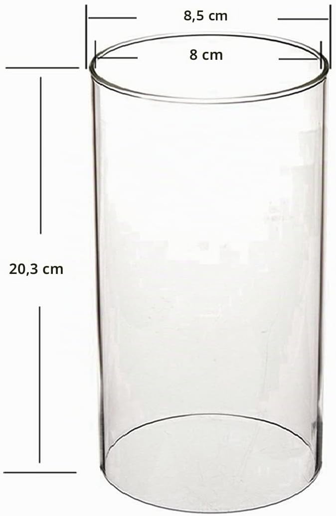 Tensquare Glaszylinder ohne Boden für Kerzen | Hurrikan Kerzenhalter Glas | Offenes Glasrohr Gross |