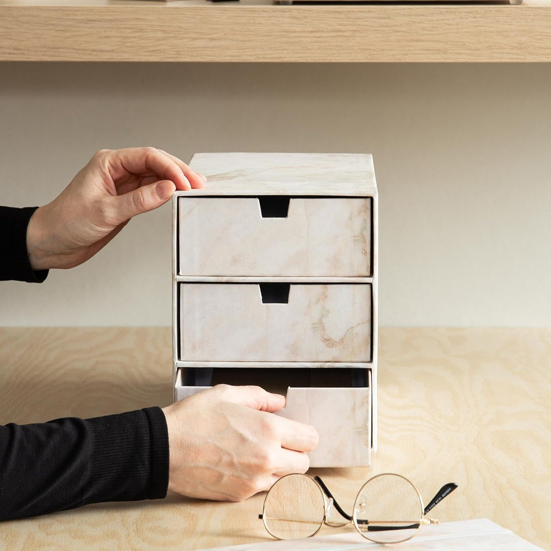 BIGSO INGRID Schubladenbox für Dokumente und Bürobedarf – Schreibtisch Organizer mit 3 Schubladen –