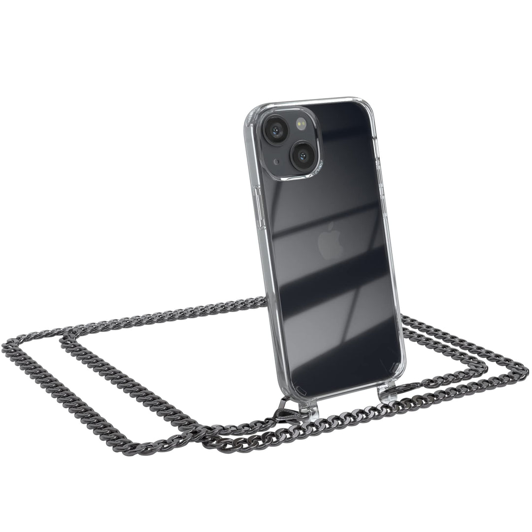 EAZY CASE Handykette kompatibel mit iPhone 13 Mini Handyhülle mit Metall Umhängeband und Ersatz Kord