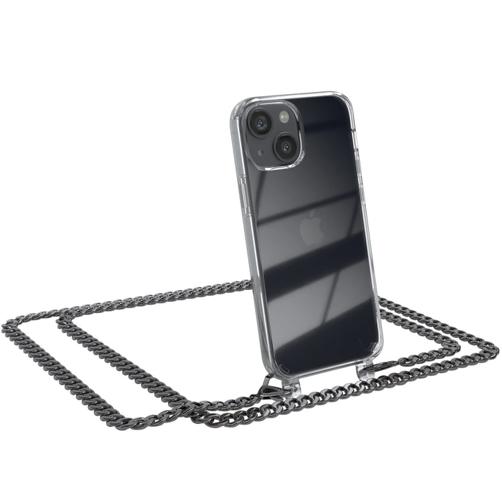 EAZY CASE Handykette kompatibel mit iPhone 13 Mini Handyhülle mit Metall Umhängeband und Ersatz Kord