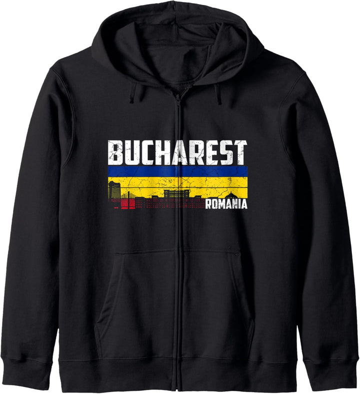 Mein Bukarest Skyline Rumänien Heimat Stadt Souvenir Kapuzenjacke