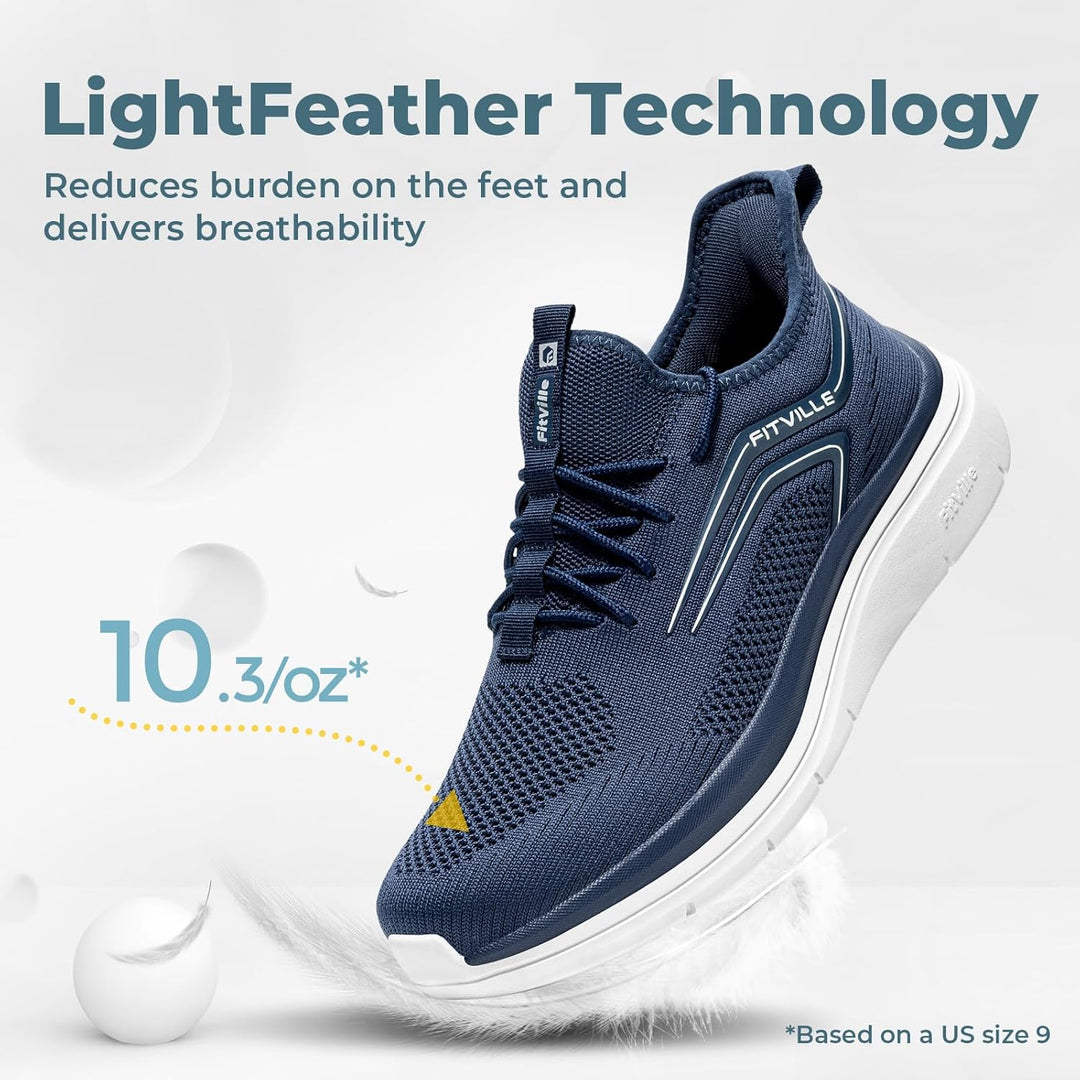 FitVille Extra Weit Laufschuhe Herren Gedämpft Joggingschuhe Helle Sohle Strassenlaufschuhe Atmungsa