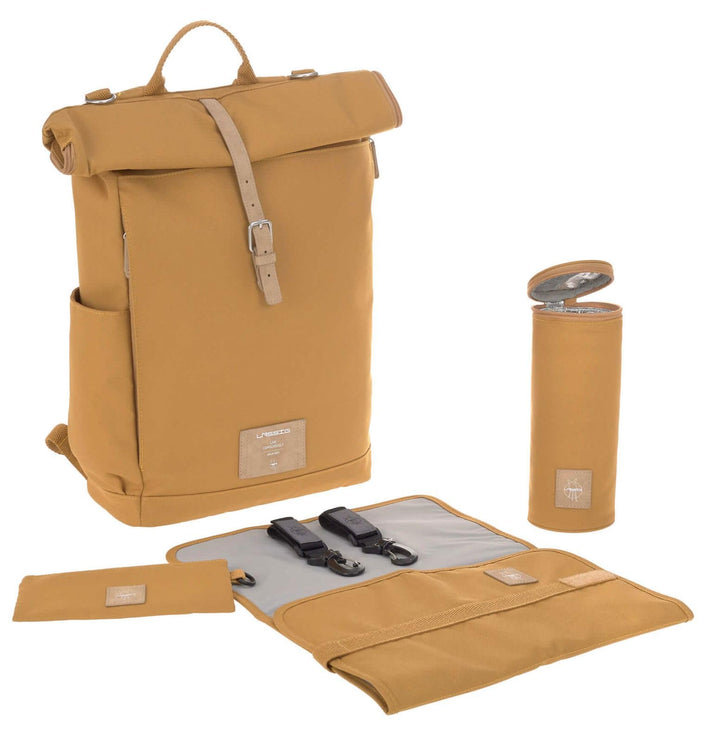 LÄSSIG Wickeltasche, Wickelunterlage, Kinderwagenbefestigung, Flaschenhalter nachhaltig produziert/G