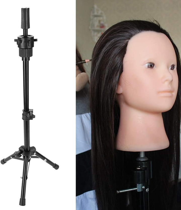 Ejoyous Friseur Übungskopfhalter Übungskopfständer Übungskopf Dreibein Stativ Salon Neu, 30-58,5 cm