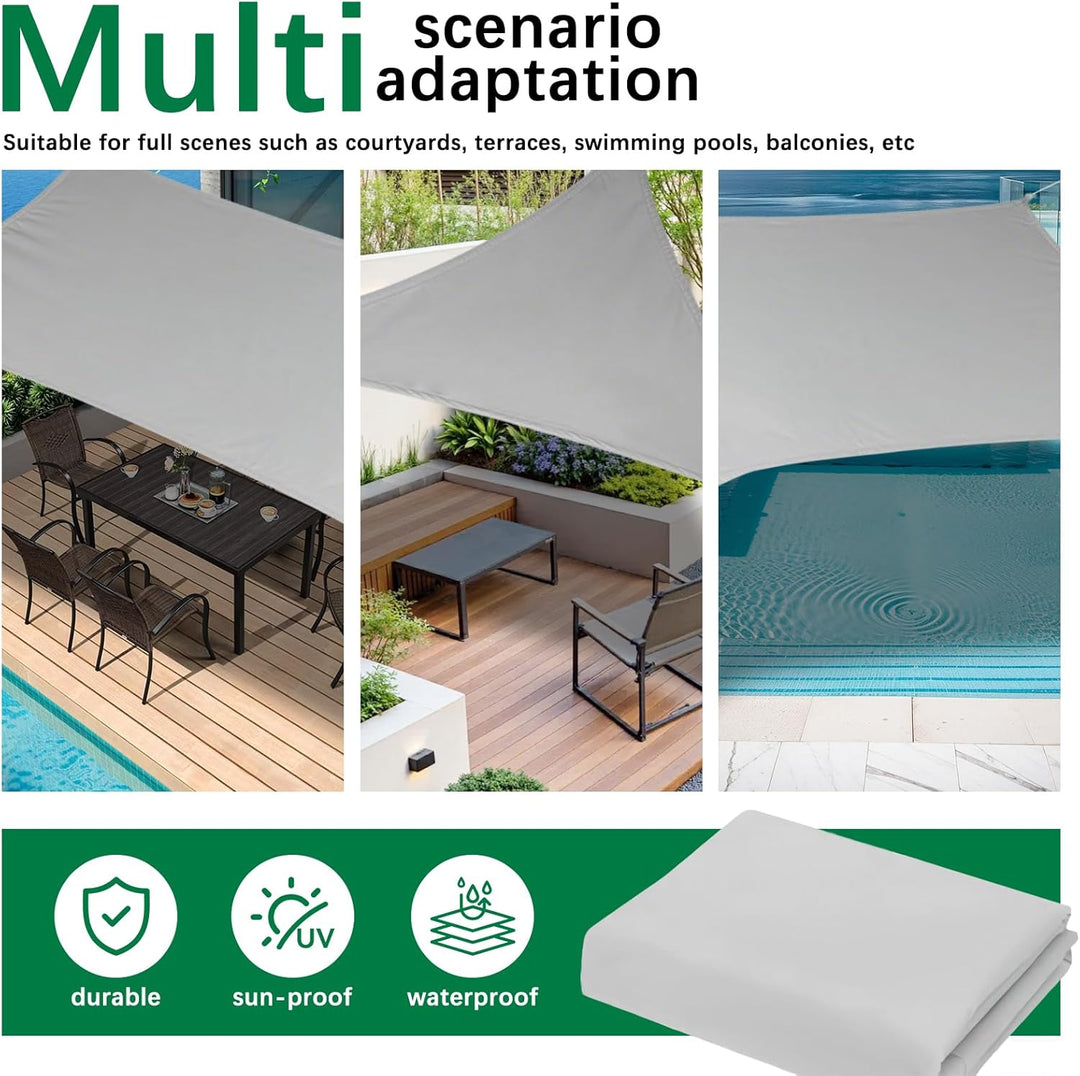 Sonnensegel, Rechteck 3×6m, 420D Oxford Stoff, wasserdicht, UV-Schutz | senkt die Temperatur, robust