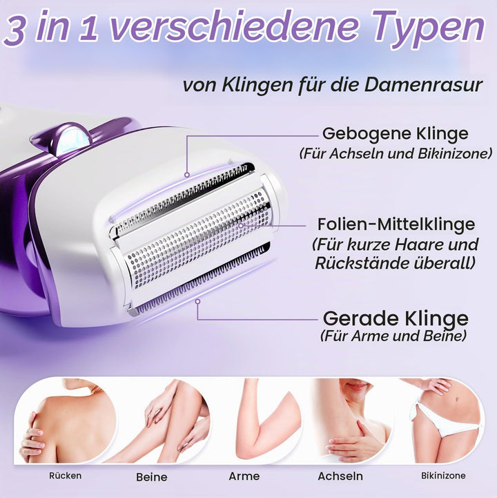 Elektrischer Rasierer für Frauen, Damenrasierer, Bikini-Trimmer, Körperhaarentfernung für Beine und