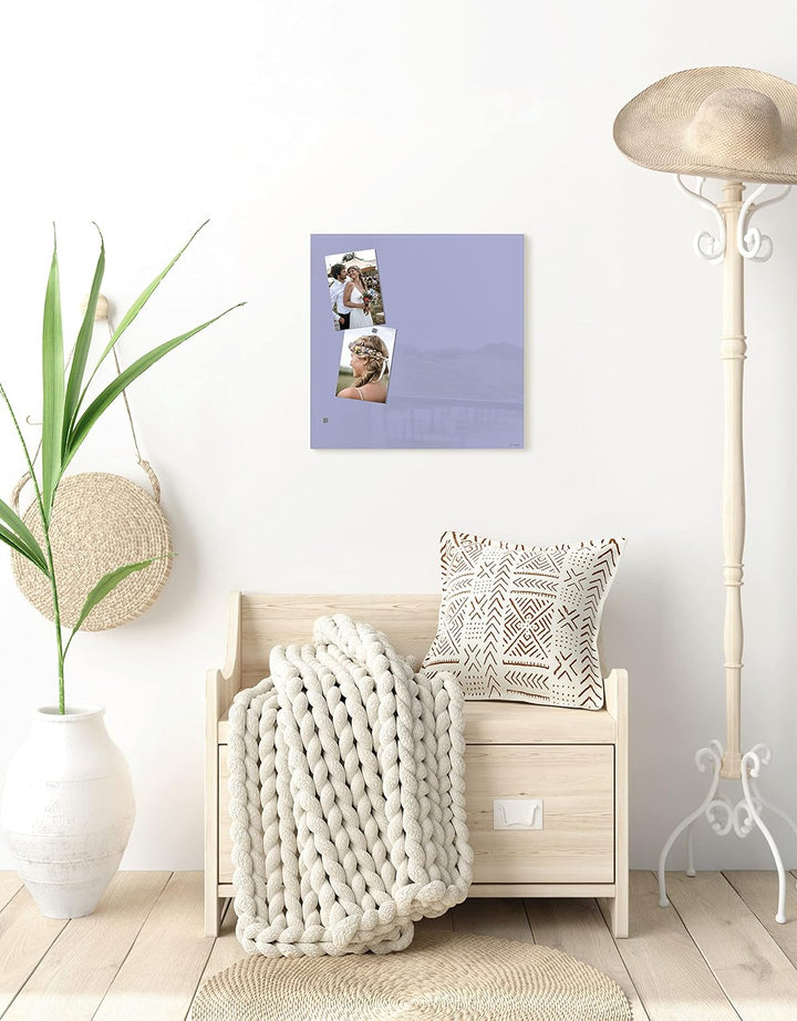 SIGEL GL119 Premium Glas-Magnettafel 48 x 48 cm lavendel hochglänzend, TÜV geprüft, einfache Montage