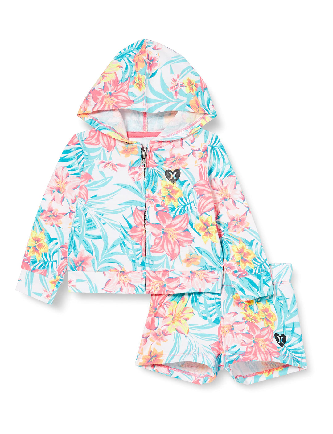 Hurley Mädchen Hrlg French Terry Short Set Set Sweatshirt + Shorts 4 Jahre Schwarz, 4 Jahre Schwarz