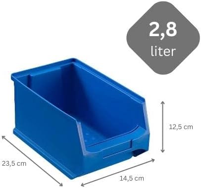 Blaue Sichtlagerbox 3.0 | HxBxT 12,5x14,5x23,5cm | 2,8 Liter | Sichtlagerbehälter, Sichtlagerkasten,