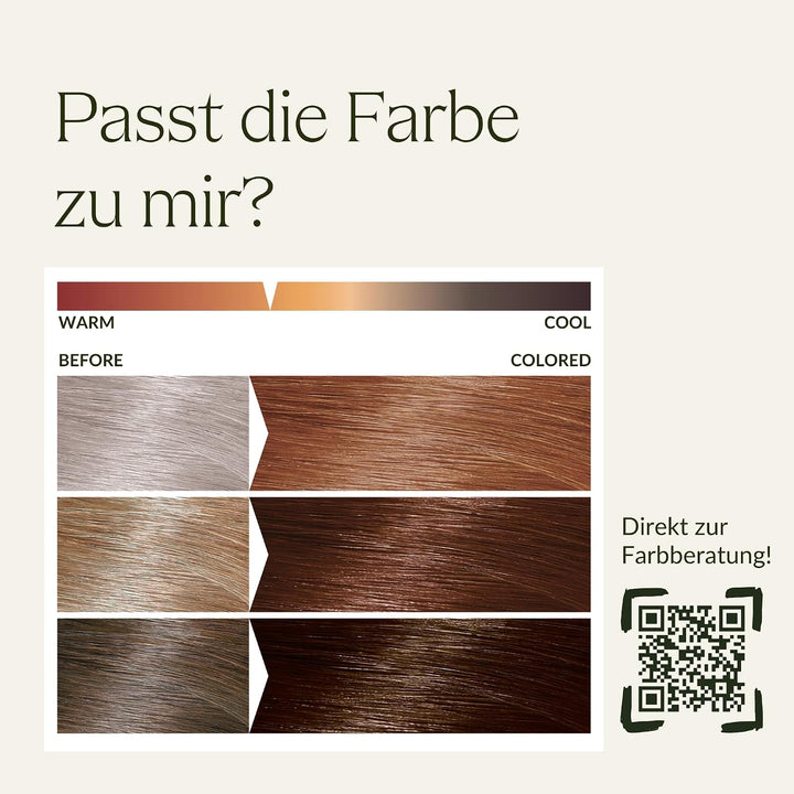 khadi MITTELBRAUN Pflanzenhaarfarbe - Haarfarbe für lebendiges, warmes Zimtbraun bis zu kräftigem, t