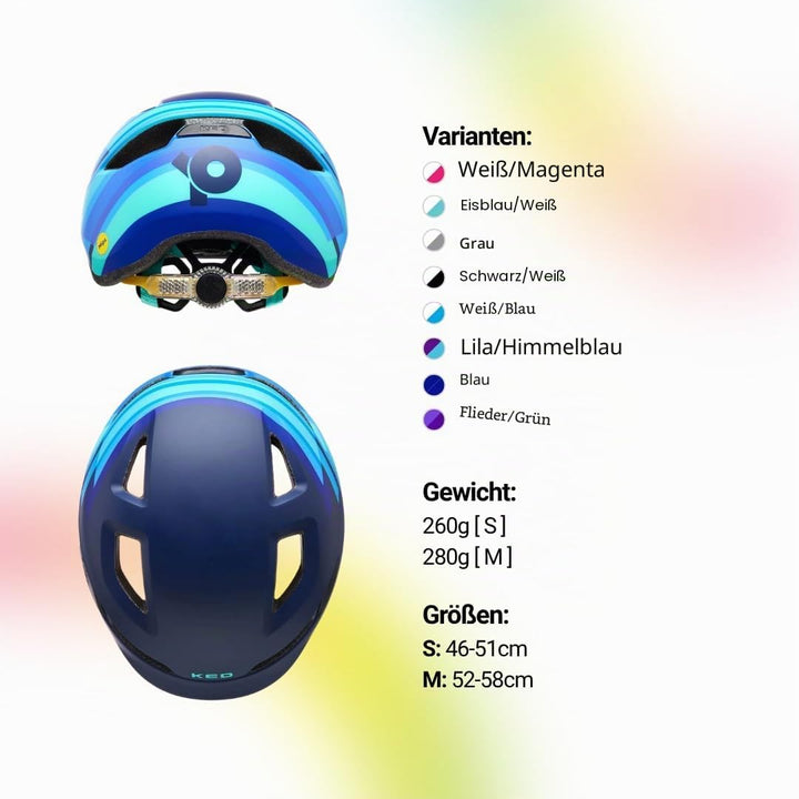KED Pop MIPS Kinder Fahrrad Helm blau 2023 S | 48-52cm, S | 48-52cm