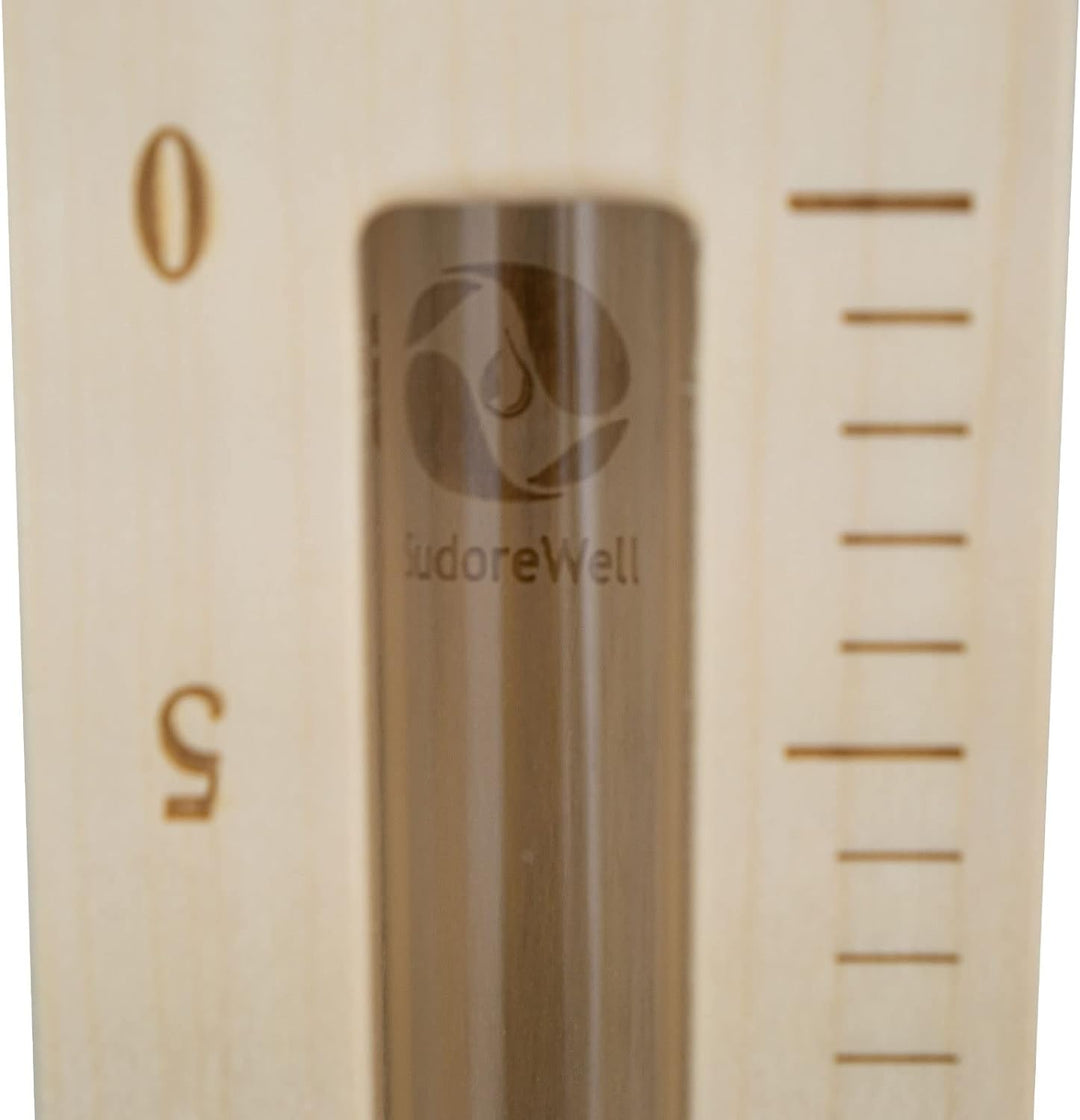 SudoreWell® Sauna Sanduhr Premium 15 Minuten aus Kiefernholz mit Bügel und rotem Sand