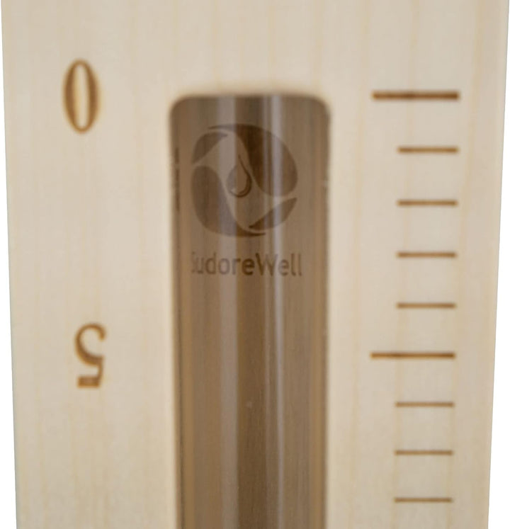 SudoreWell® Sauna Sanduhr Premium 15 Minuten aus Kiefernholz mit Bügel und rotem Sand