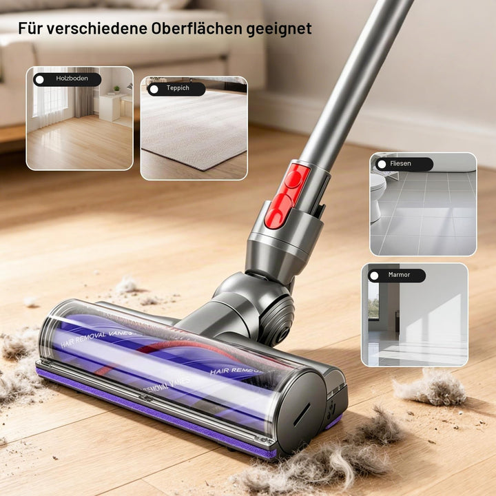 Ersatzkopf mit Anti-Verwicklungsfunktion für Dyson V7 V8 V10 V11 V15 Animal Cyclone Motorised, Schne