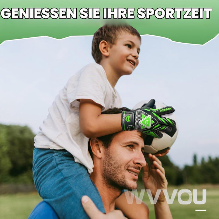 WVVOU Torwarthandschuhe Kinder und Jugendliche, Fussball Torwarthandschuhe, Fussballhandschuhe, Dopp
