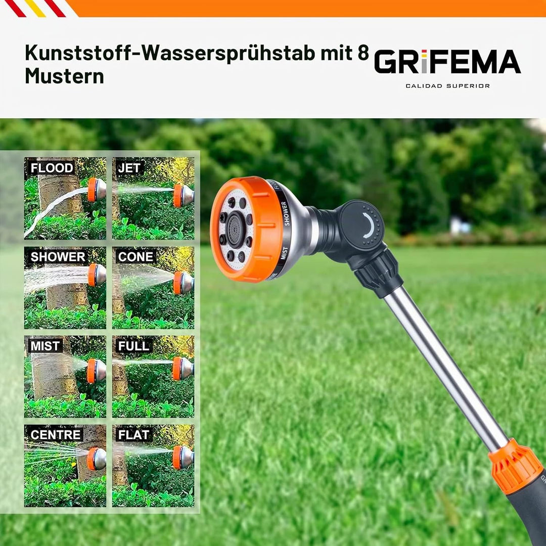 GRIFEMA Blumenampel-Giessstab, 8 Sprühbilder Garten Schlauch Bewässerung Zauberstab, 40.5cm Lang, St