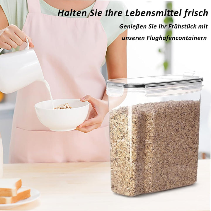 CALIYO Vorratsdosen Set 4L, 4er Vorratsdosen mit Deckel Luftdicht Lebensmittelbehälter mit Deckel, B