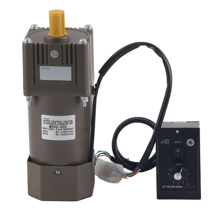 AC 220V 90W Motor mit einstellbarer Drehzahl Stufenlos regelbarer Frequenzumrichtermotor mit Getrieb