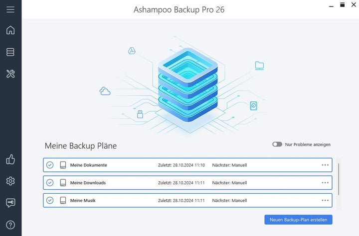 Backup Pro 25 - Datensicherung Programm, Rettung bei Malware-Befall, defekter Festplatte oder Window