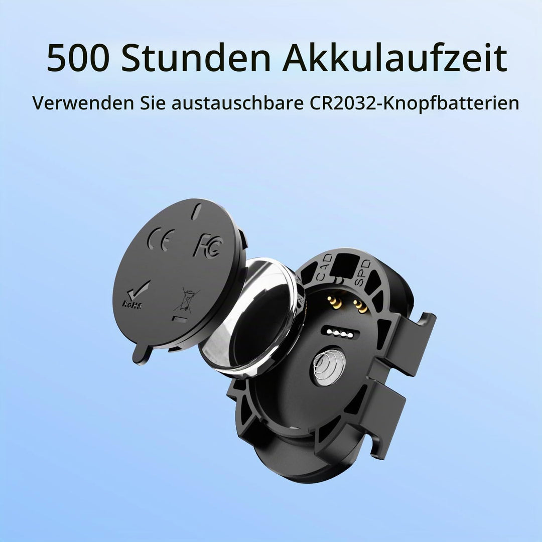 Trittfrequenzsensor Geschwindigkeitssensor Fahrrad Bluetooth 5.4 ANT+ Kabelloser RPM Sensor Kompatib