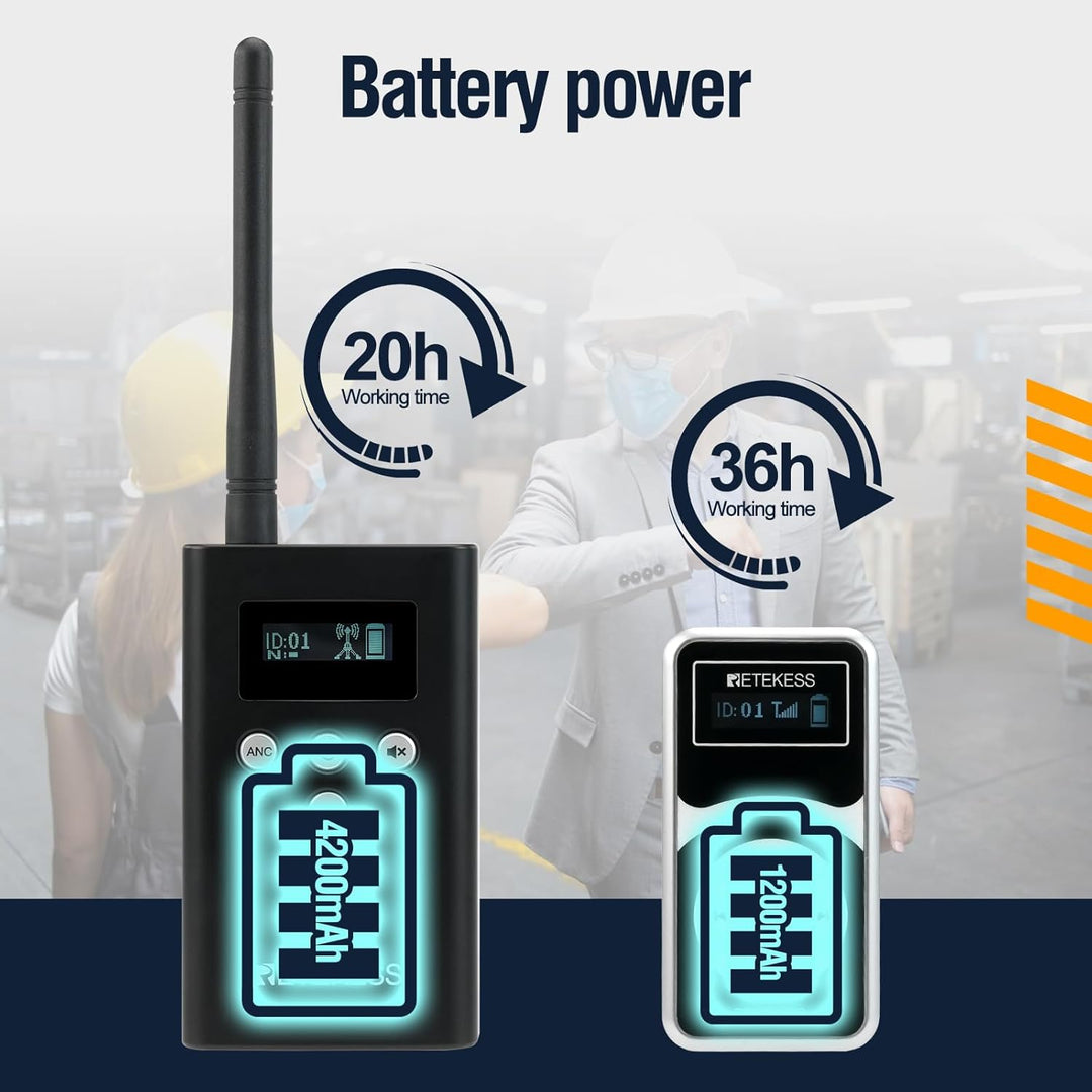Retekess T130P (T130 3rd) Kabelloses Tour Guide System-Headsets, Verbesserte Geräuschreduzierung, 16