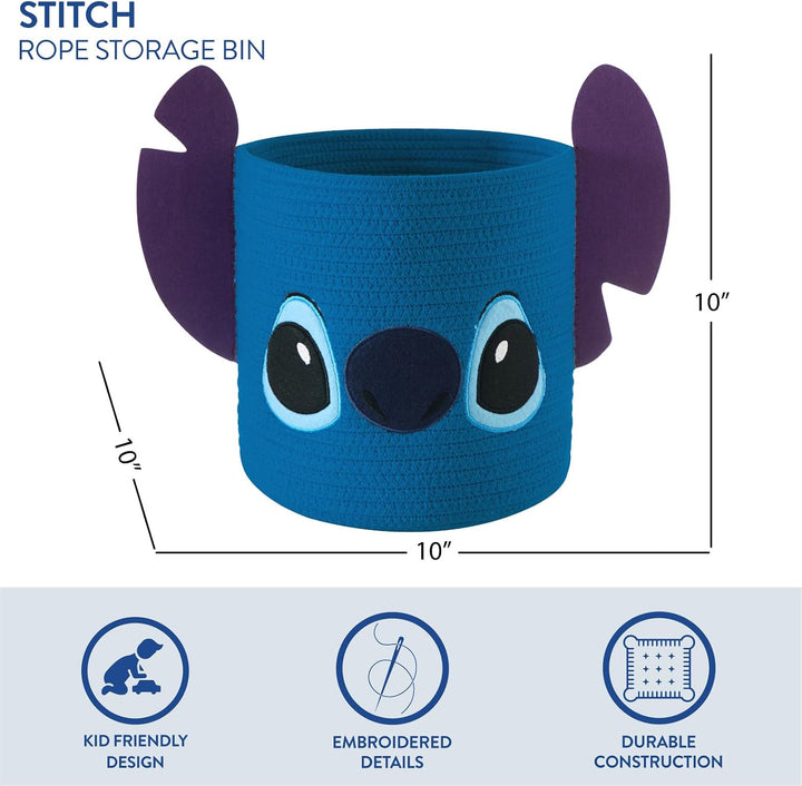 Idea Nuova Disney Stitch Figural Rope Aufbewahrungskorb, 25,4 x 25,4 cm (H x B) Stich, Stich