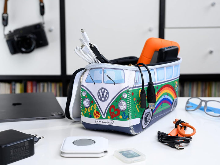 BRISA VW Collection - T1 Bulli Bus Kulturbeutel Kosmetiktasche | Volkswagen Universaltasche Waschbeu