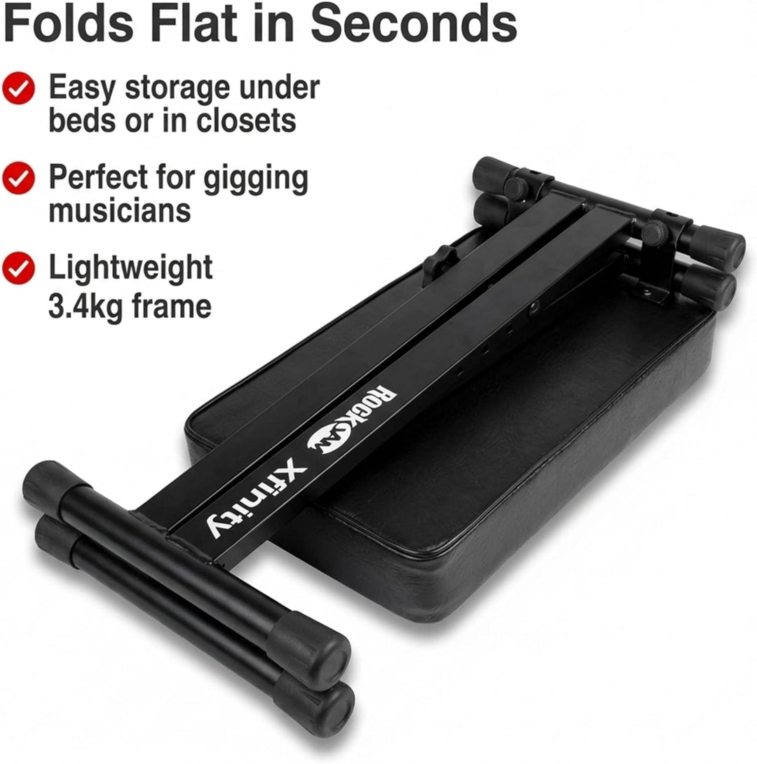 RockJam Premium Adjustable Padded Keyboard Bench or Digital Piano Stool, Regulär