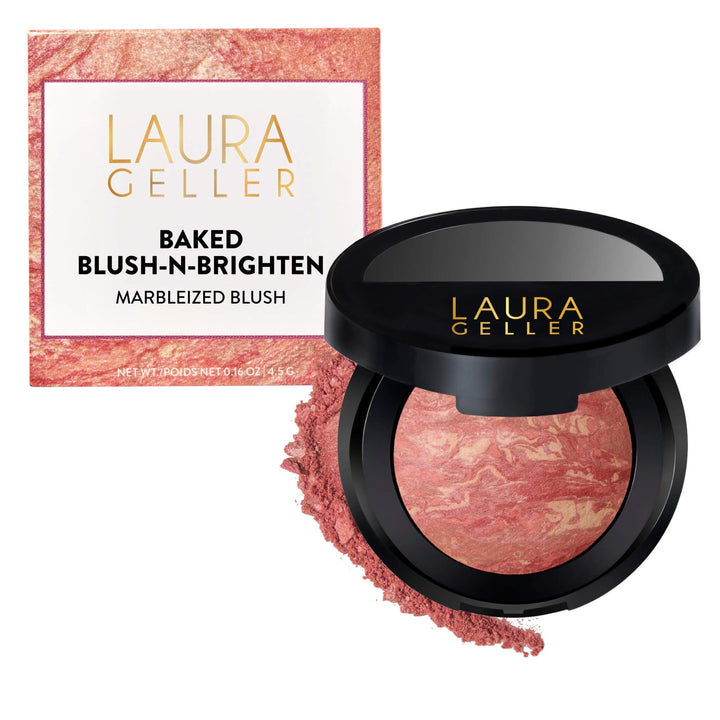 Laura Geller New York Baked Blush-n-Brighten marmoriertes Rouge, Seesterninsel, cremefarben, leicht,