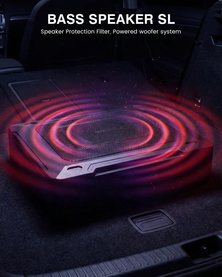 Ultraflacher Auto-Subwoofer, geeignet für Auto/Truck, mit integriertem Verstärker, unter den Sitzen